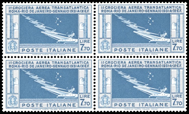 1930 - 7,70 lire Crociera Balbo ... 