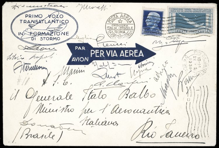 1930 - 7,70 lire Crociera Balbo e ... 