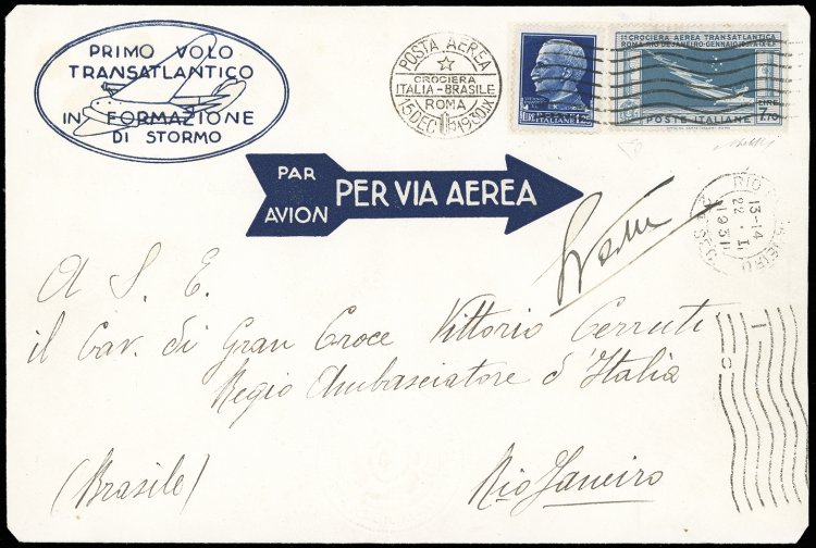 1930 - 7,70 lire Crociera Balbo e ... 