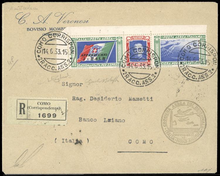 1933 - 44,75 + 5,25 lire Trittico ... 