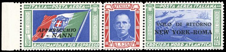 1933 - 5,25 + 44,75 lire Trittico ... 