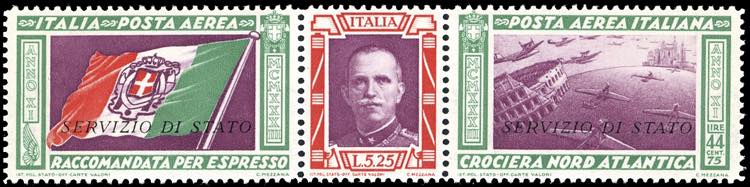1933 - 5,25 + 44,75 lire Trittico ... 