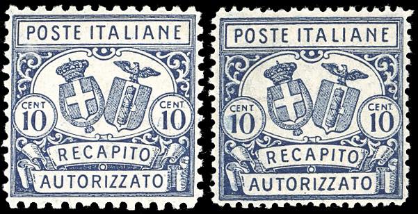 1928 - 10 cent. azzurro, un ... 