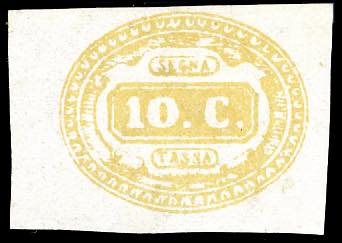 1863 - 10 cent. giallo (1), nuovo, ... 