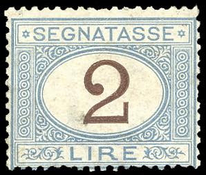 1870 - 2 lire azzurro chiaro e ... 