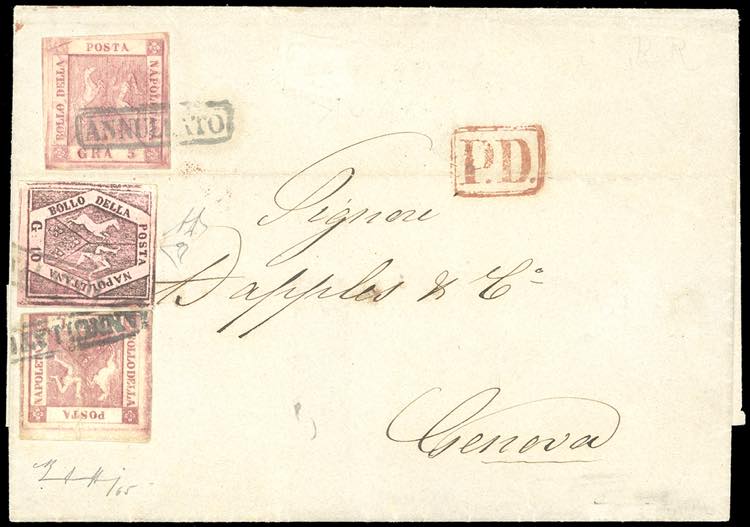 1860 - 10 grana carminio lillaceo, ... 