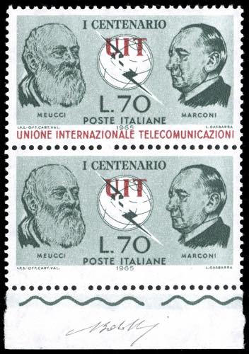 1965 - 70 lire UIT, dentellatura ... 