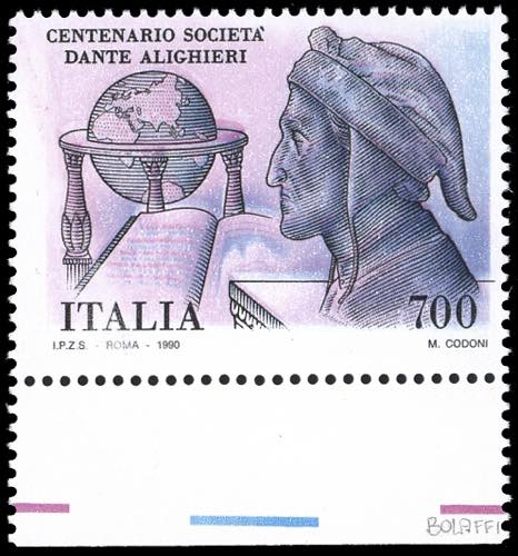 1990 - 700 lire Dante, francobollo ... 