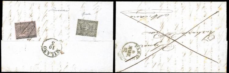 1857 - 10 cent. bianco, ... 