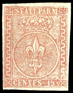 1853 - 15 cent. vermiglio (7), ... 