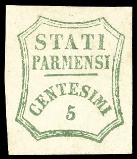 1859 - 5 cent. verde azzurro (12), ... 