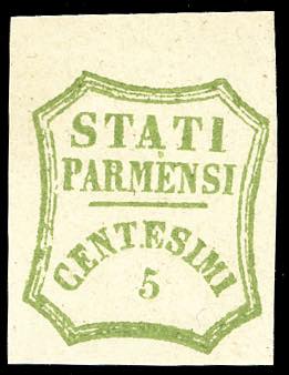 1859 - 5 cent. verde giallo (13), ... 