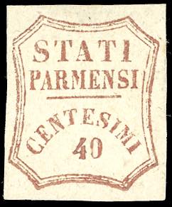 1859 - 40 cent. rosso bruno (16), ... 