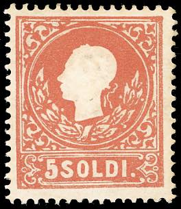 1858 - 5 soldi rosso, I tipo (25), ... 