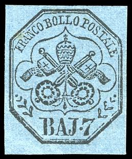 1852 - 7 baj azzurro (8), nuovo, ... 