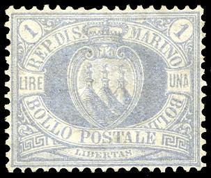 1894 - 1 lira oltremare, Stemma ... 