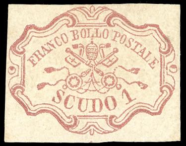 1852 - 1 scudo rosa carminio (11), ... 