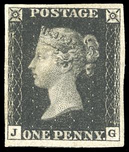 1840 - 1 penny nero, Penny Black, ... 