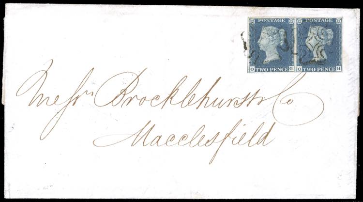 1841 - 2 penny azzurro, coppia ... 