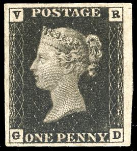 SERVIZIO 1840 -
1 penny nero, ... 