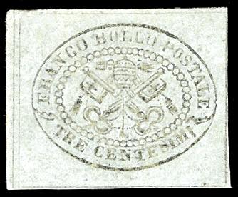 1867 - 3 cent. grigio (15), nuovo, ... 