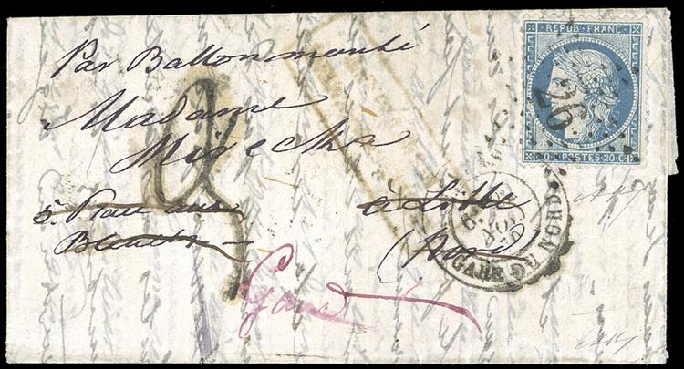 FRANCIA BALLON MONTE 1870 - 20 ... 