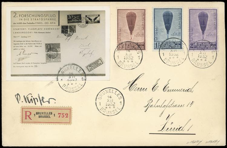 BELGIO 1932 - Volo Piccard, serie ... 