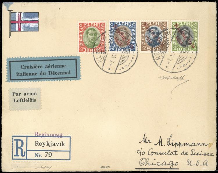 ISLANDA POSTA AEREA 1933 ... 