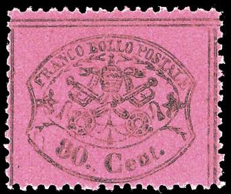 1870 - 80 cent. rosa carminato, ... 