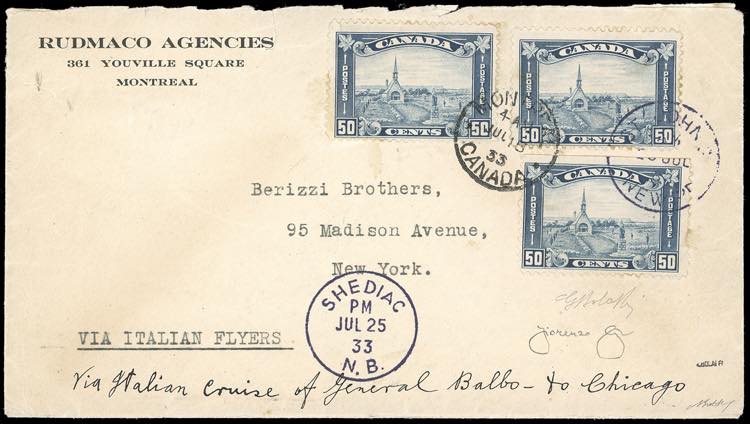 CANADA POSTA AEREA 1933 - Crociera ... 