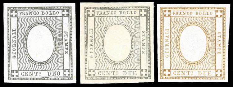 1861/62 -  1 e 2 cent. grigio nero ... 