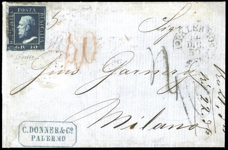 1859 - 10 grana azzurro cupo (12), ... 
