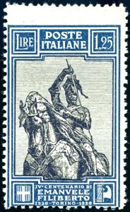 1928 - 1,25 lire Emanuele Filiberto, dent. ... 
