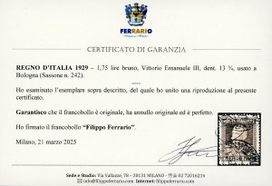 1929 - 1,75 lire bruno Vittorio ... 