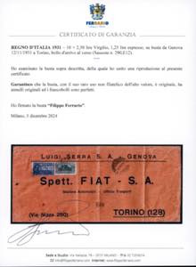 1931 - 10 + 2,50 lire Virgilio, ... 