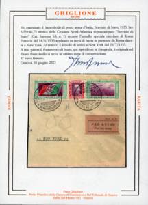 1933 - 5,25 + 44,75 lire Trittico ... 