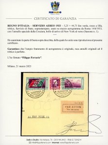 1933 - 5,25 + 44,75 lire Trittico ... 