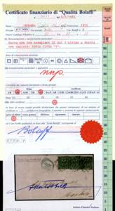 1857 - 5 cent. verde oliva, tre ... 