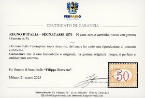 1870 - 50 cent. ocra e carminio ... 