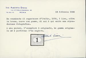 1870 - 1 lira azzurro chiaro e ... 