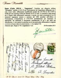 1918 - 20 cent. arancio e carminio ... 