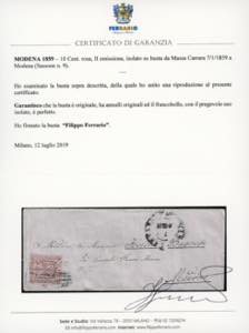 1859 - 10 cent. rosa, punto dopo ... 