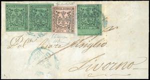 1858 - 10 cent. rosa, errore tipografico, ... 