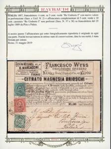 1887 - 4 cent. su 5 cent. Umberto ... 