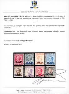 1922/23 - Soprastampa BLP, II ... 