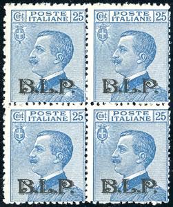 1922/23 - 25 cent., soprastampa BLP del II ... 