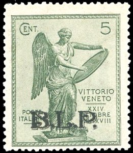 1922 - 5 cent. Vittoria, soprastampa BLP del ... 