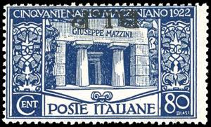 1922 - 80 cent. Mazzini, soprastampa ... 