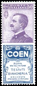 1924 - 50 cent. Coen (10), nuovo, gomma ... 