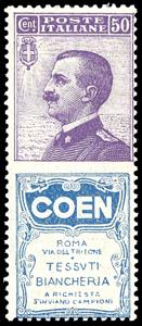 1924 - 50 cent. Coen (10), nuovo, gomma ... 